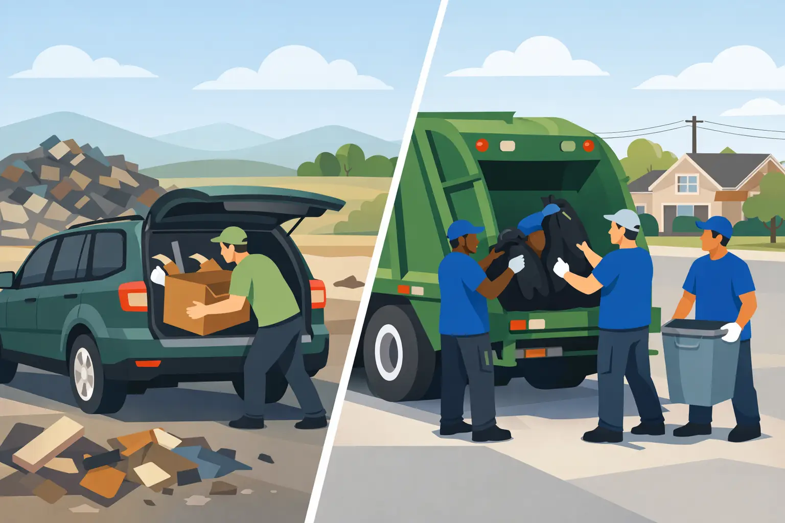 Self Hauling Versus Pickup Service in Concord