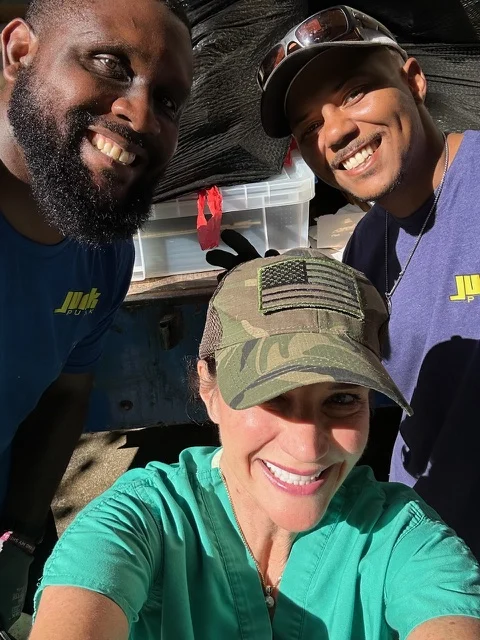 Junk Punk team with a happy customer in Cornelius